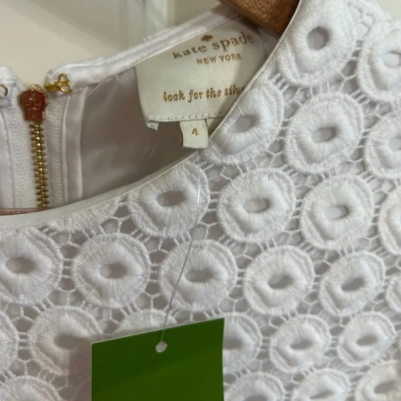 NWT Kate Spade eyelet dress size 4! Gorgeous! 3/4 sleeves. Above knee. Bride - Picture 4 of 12